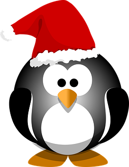 Christmas Penguin Cartoon PNG with transparent background