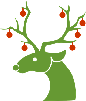 Christmas Reindeer Silhouettewith Ornaments PNG with transparent background