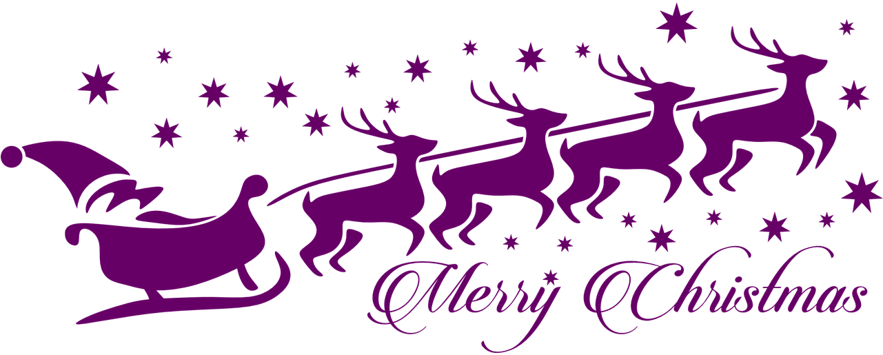 Christmas Reindeer Sleigh Silhouette