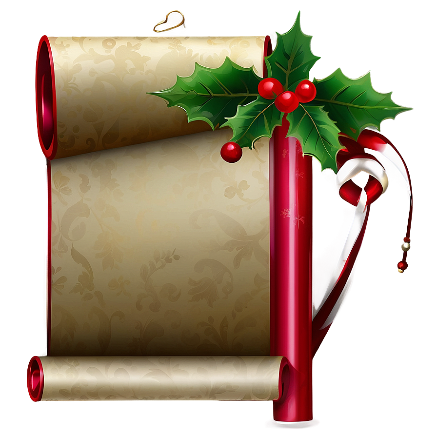 Christmas Scroll Banner Message Png Urw39