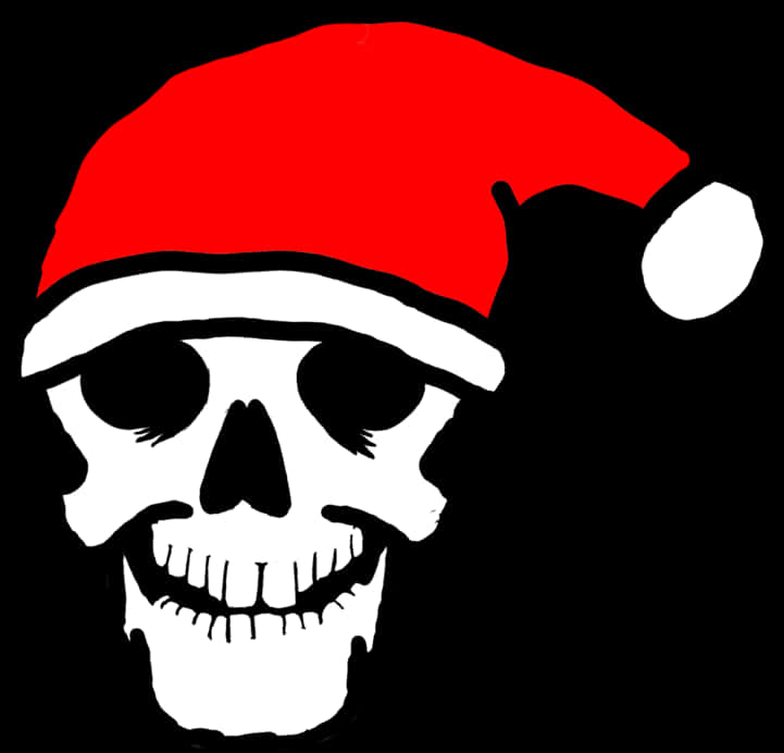 Christmas Skullwith Santa Hat