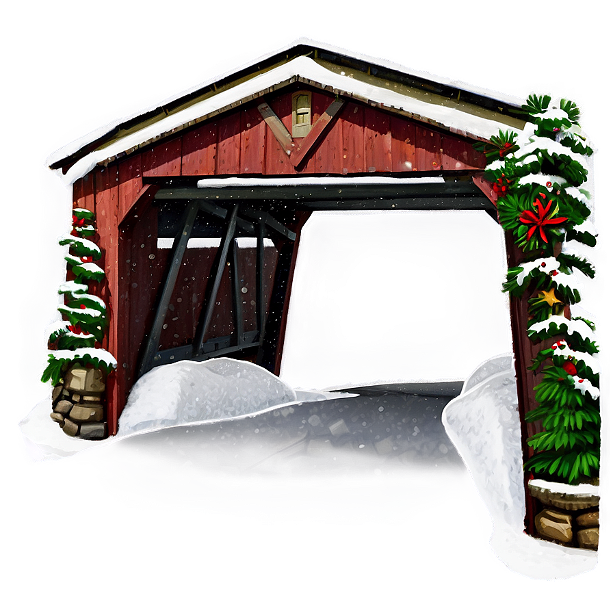 Christmas Snow Covered Bridge Png Xge