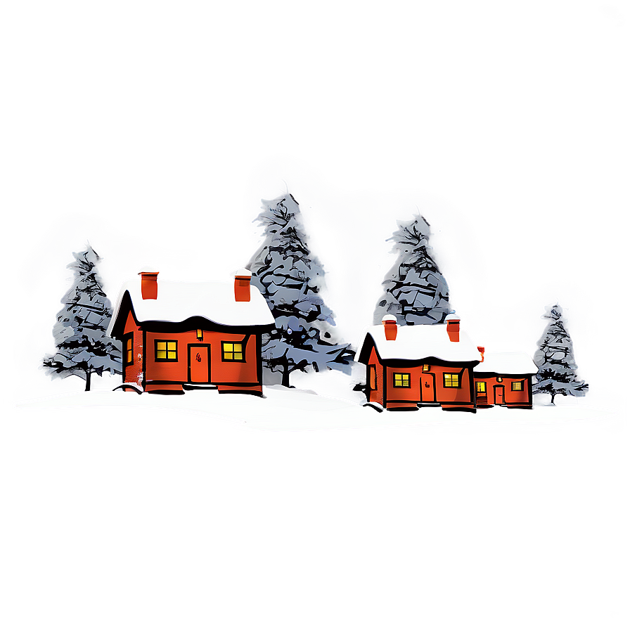 Christmas Snow Village Night Png Bwj