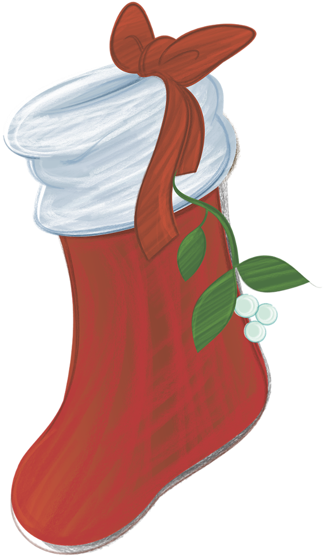 Christmas Stocking Illustration PNG with transparent background