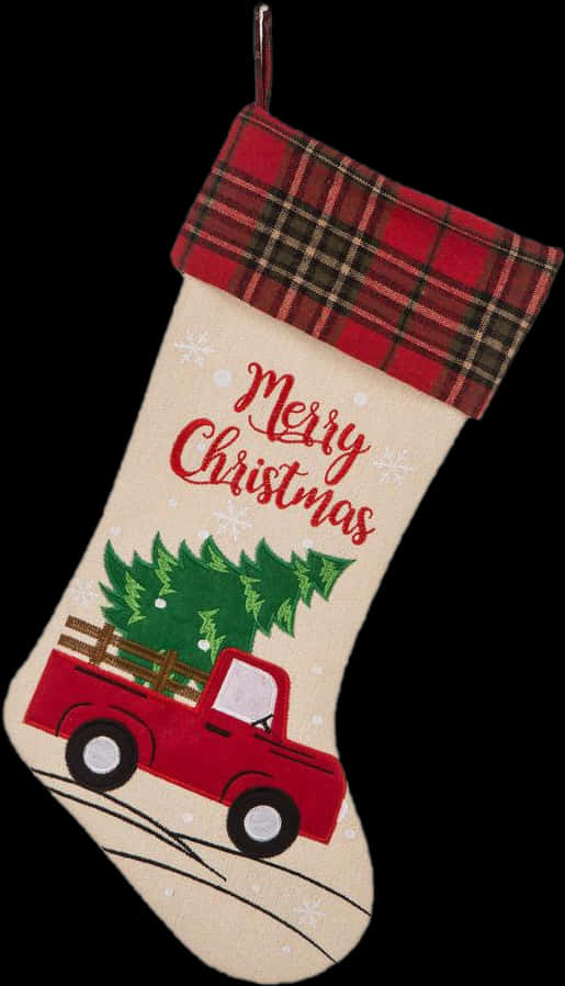 Christmas Stocking Red Truck Design