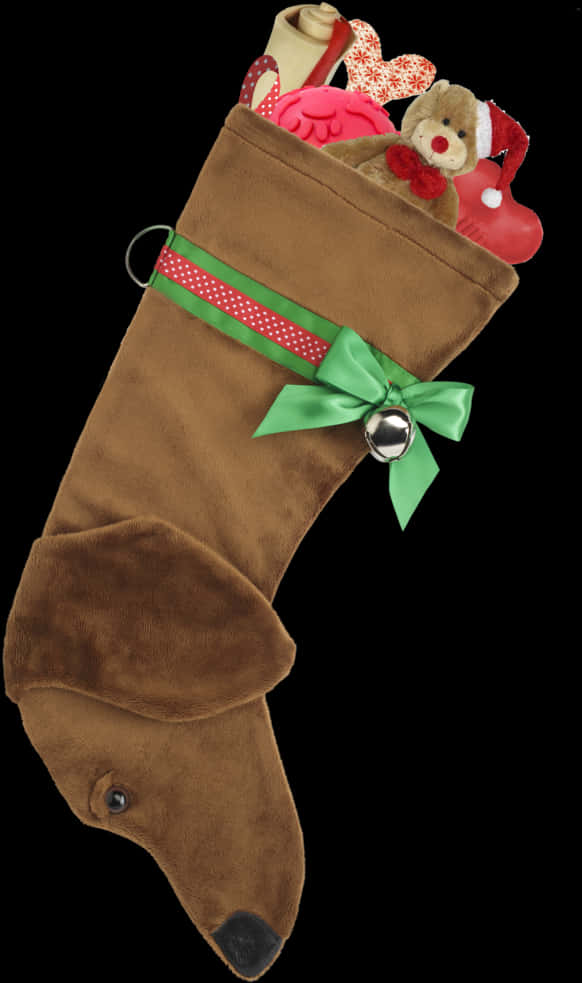 Christmas Stocking Stuffed With Giftsand Toys