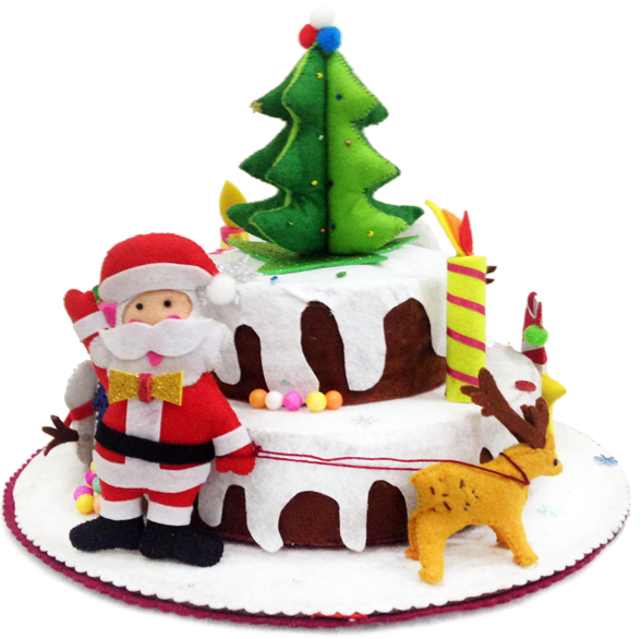 Christmas Themed Cakewith Santaand Reindeer