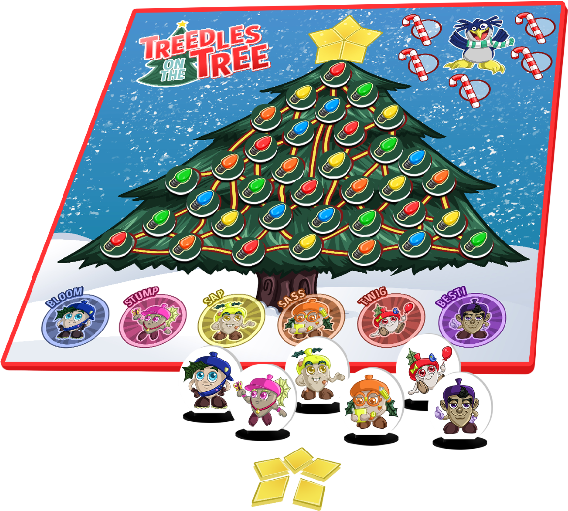Christmas Tree Board Game Characters PNG with transparent background