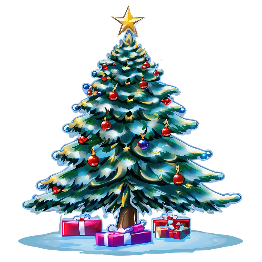 Christmas Tree Outline For Decoration Png Tja