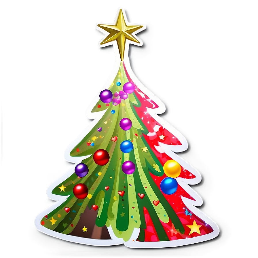 Christmas Tree Sticker Png 05252024