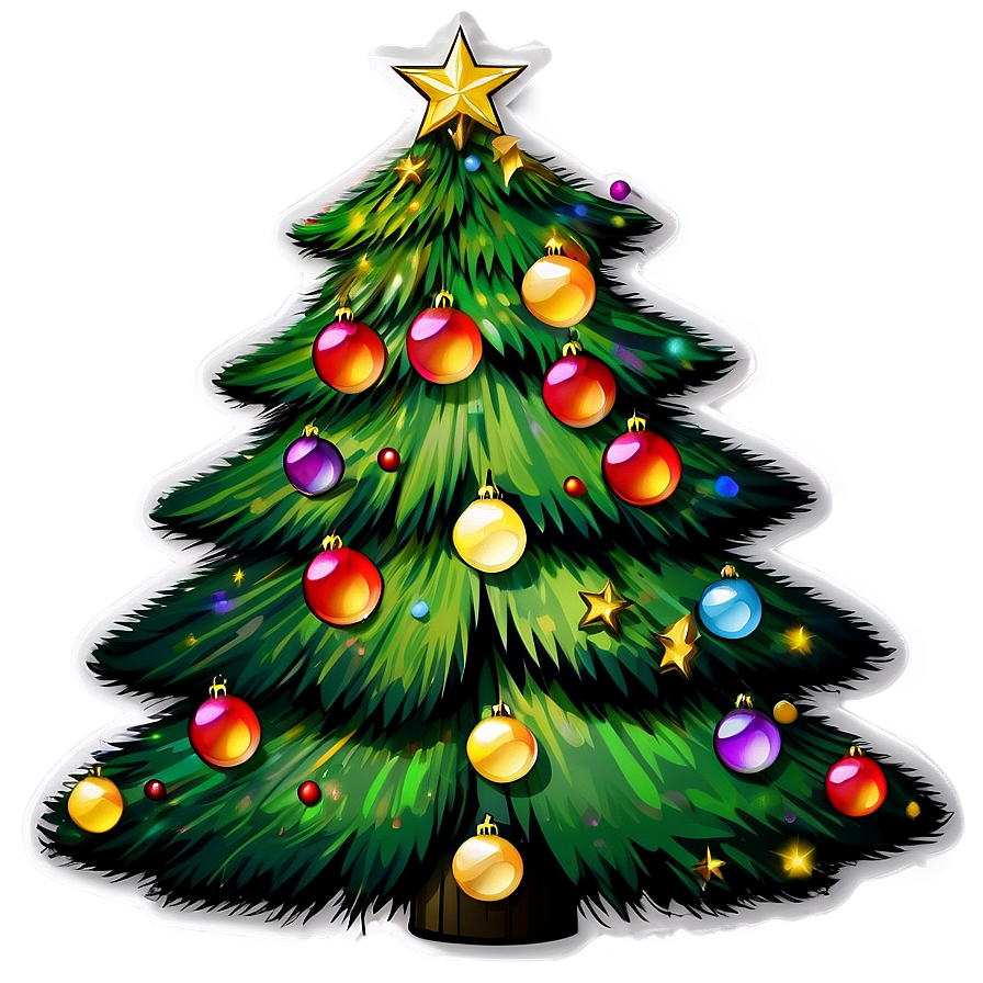 Christmas Tree Sticker Png Orx20