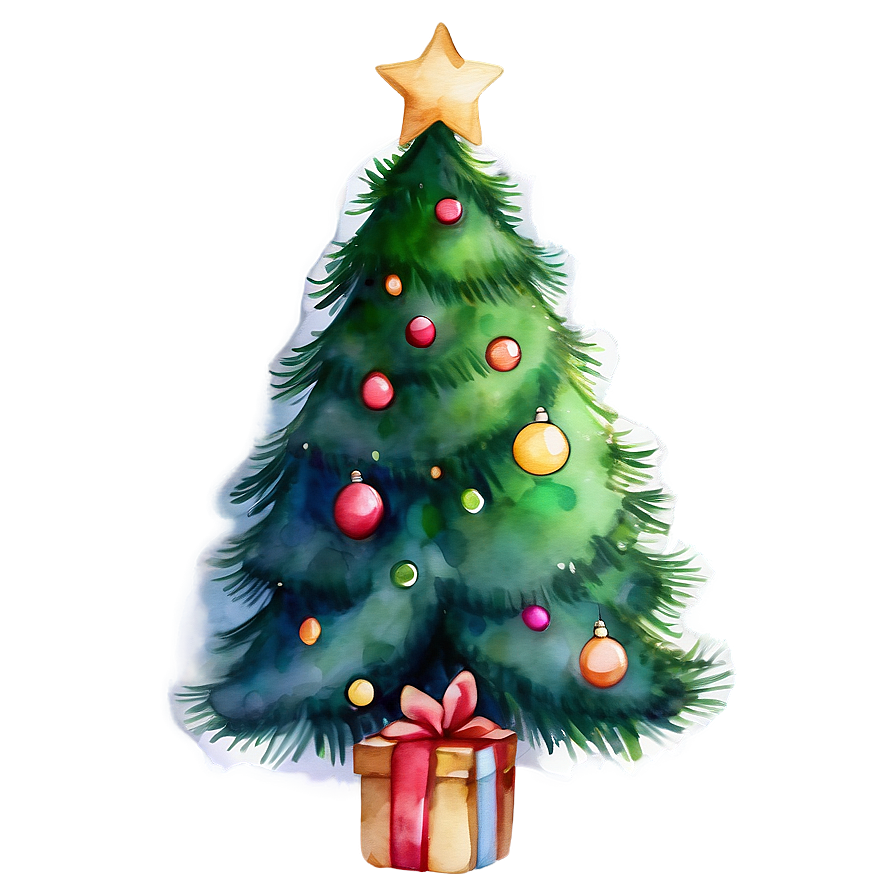 Christmas Tree Watercolor Transparent Png Rpq31