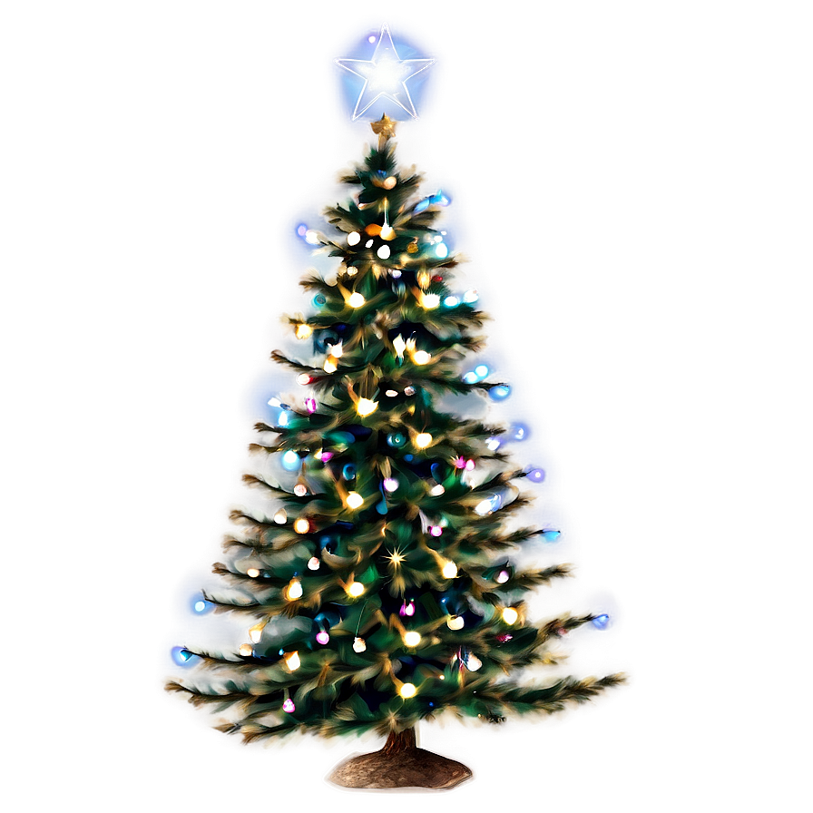 Christmas Tree With Lights Png 04292024