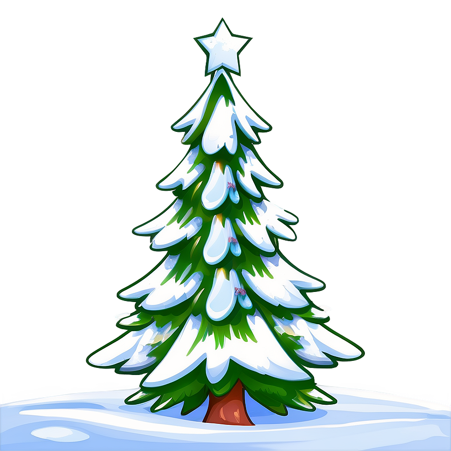 Christmas Tree With Snow Png Elc