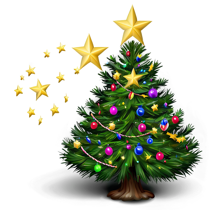 Christmas Tree With Stars Png 47