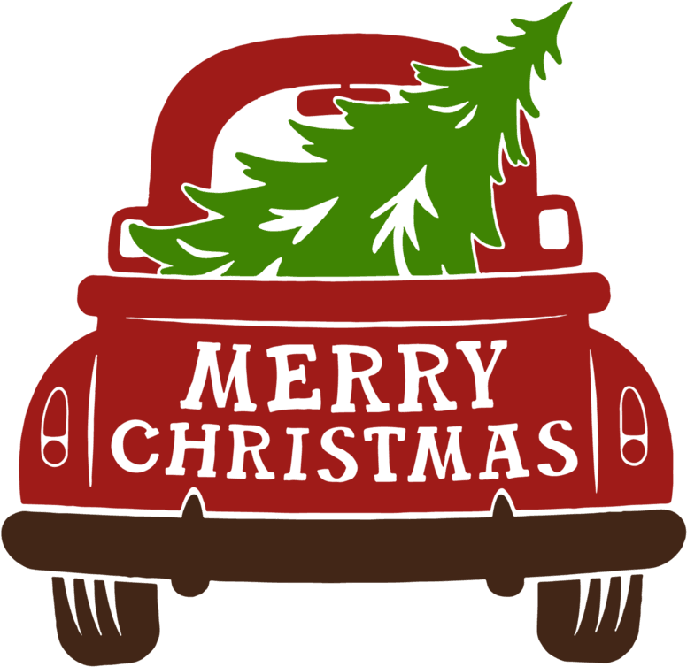 Christmas Treeon Red Car Clip Art