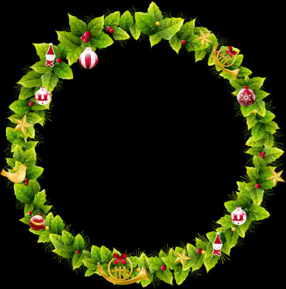 Christmas Wreath Frame Clipart, HD Png Download PNG with transparent background
