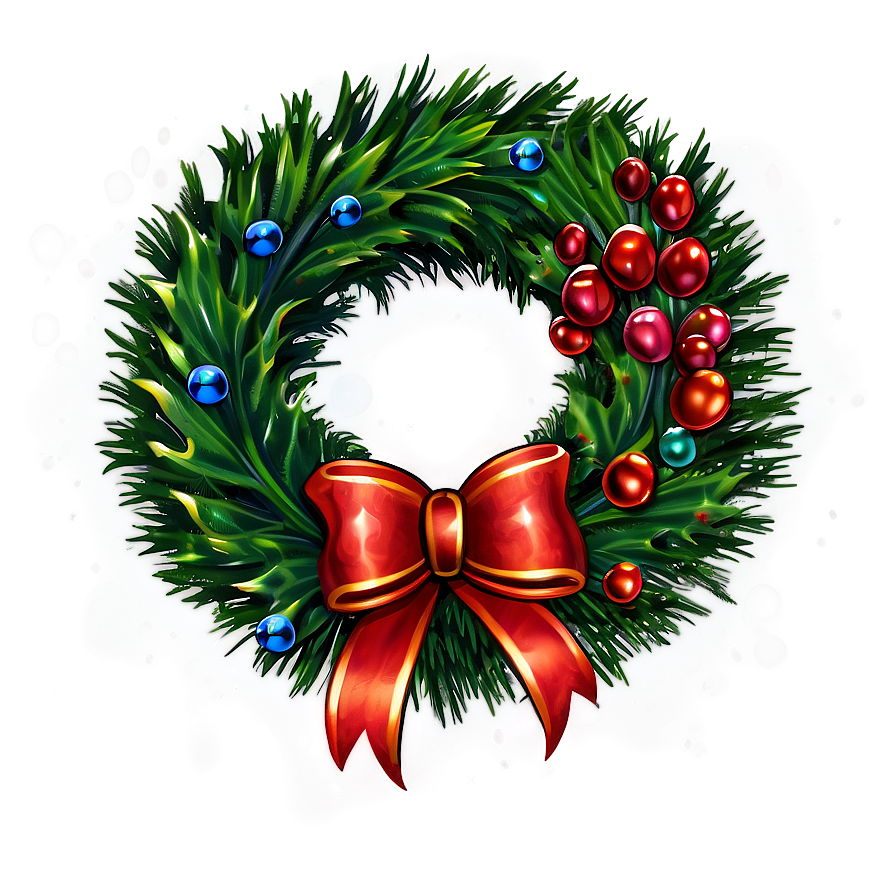 Christmas Wreath Illustration Png 05032024