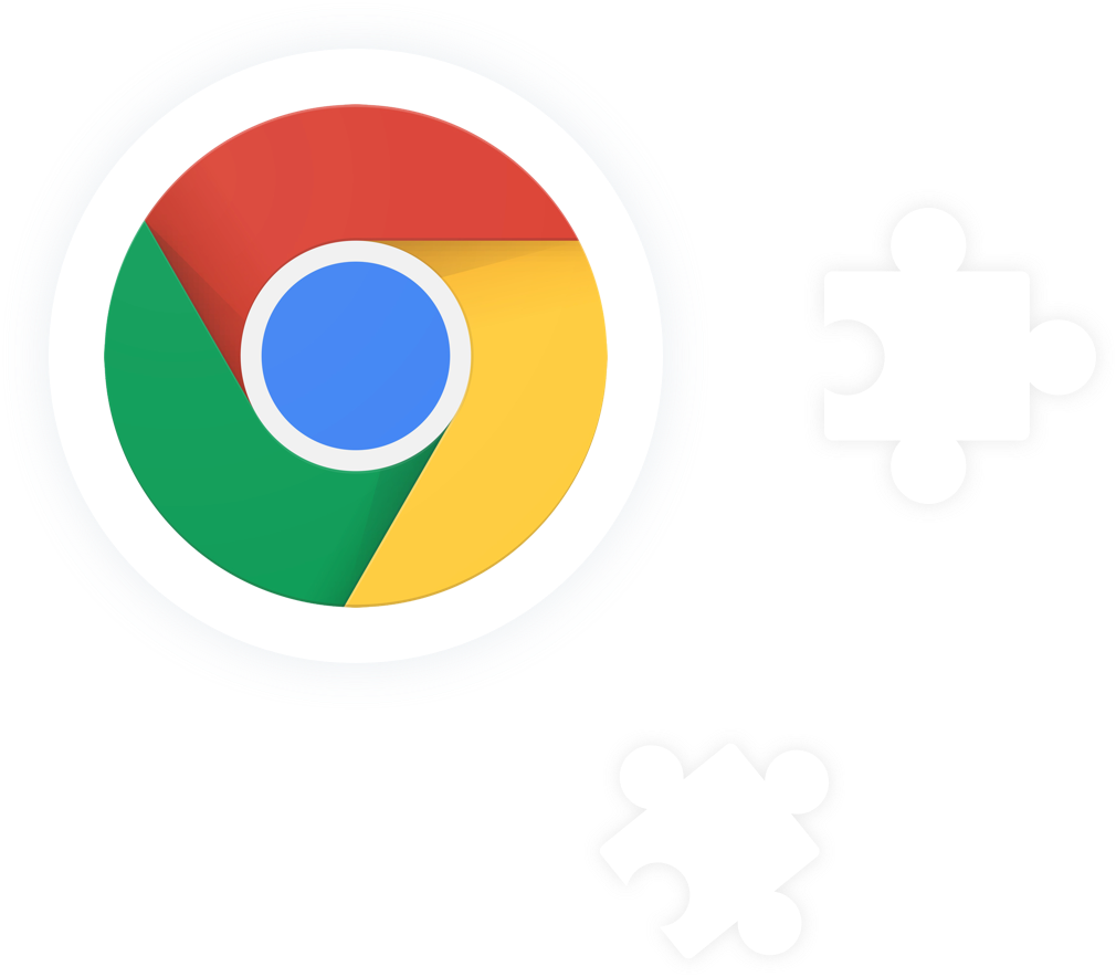 Chrome Logowith Puzzle Pieces PNG with transparent background