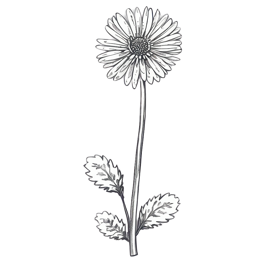 Chrysanthemum Botanical Sketch Png 06112024