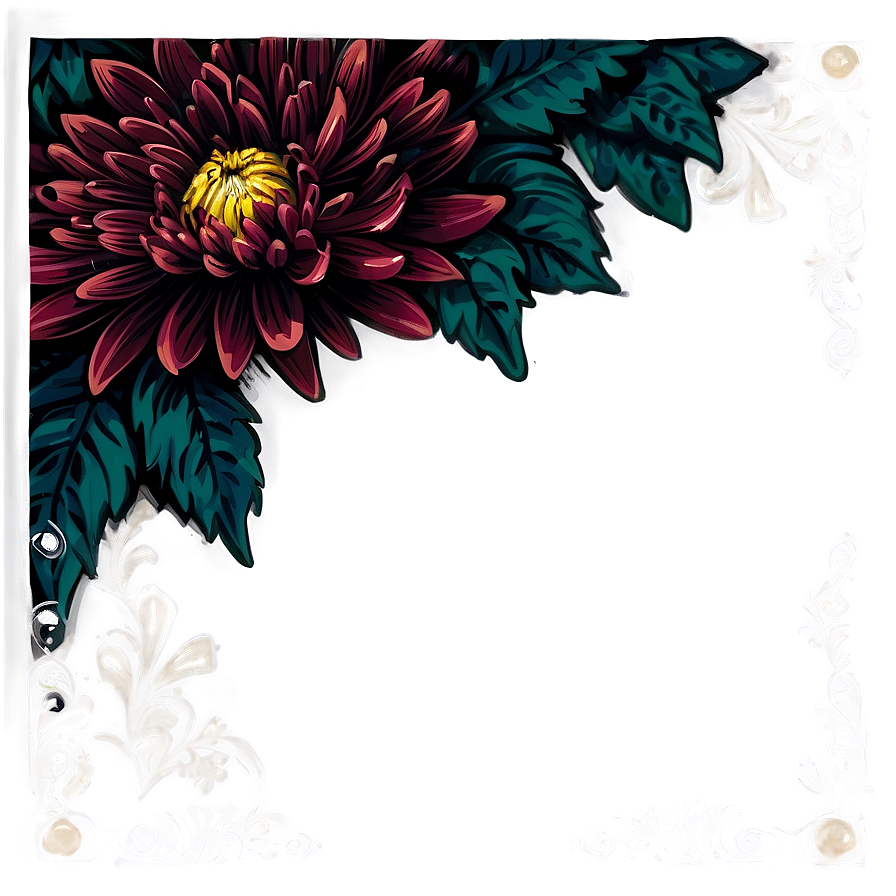 Chrysanthemum Floral Frame Png Okn93