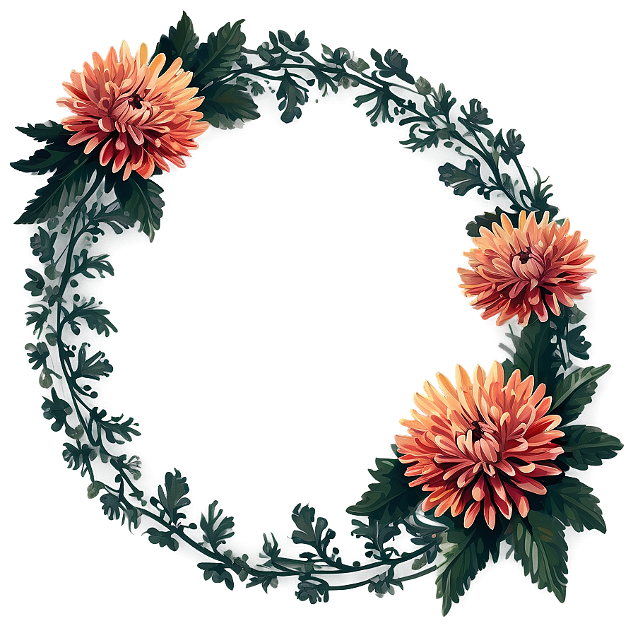 Chrysanthemum Floral Frame Png Pyt