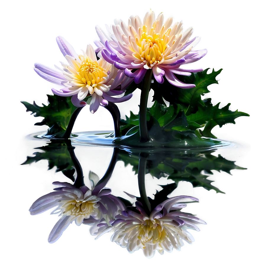 Chrysanthemum Water Reflection Png Mll