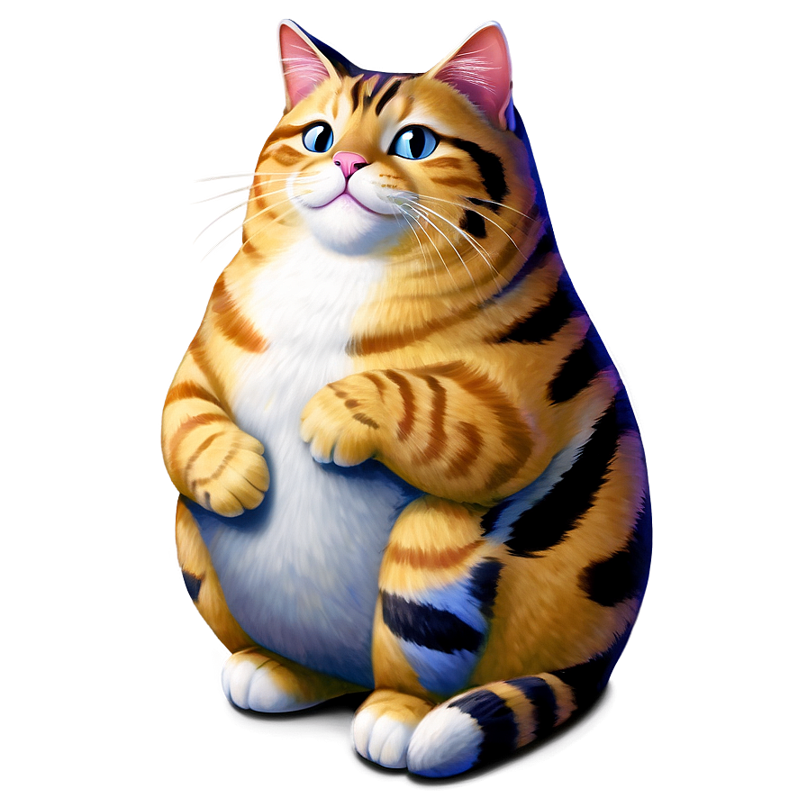 Chubby Cat Cartoon Png B