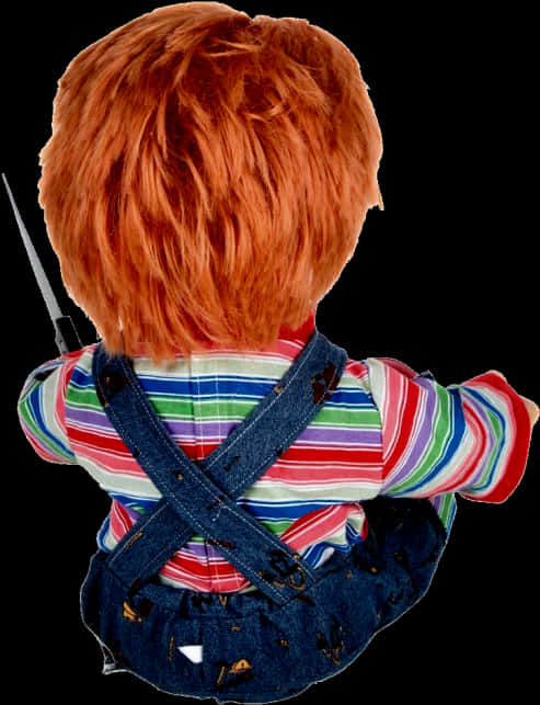 Chucky Doll With Knife Back View