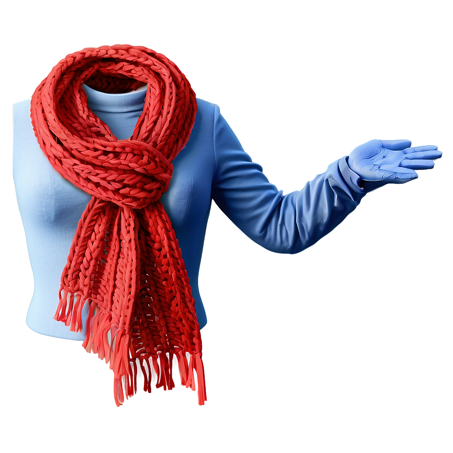 Chunky Red Scarf Png 42