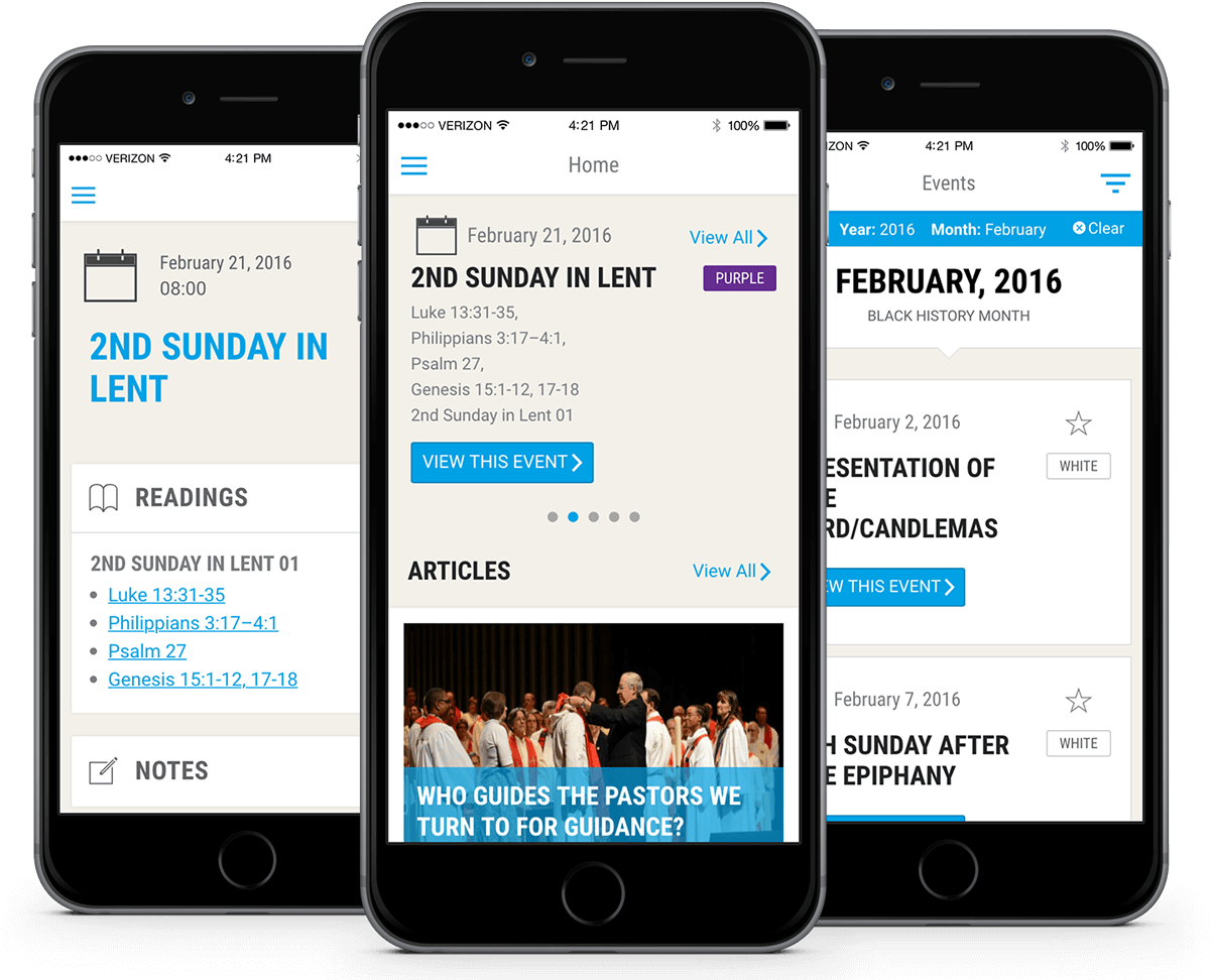 Church Event App Screenshots PNG with transparent background