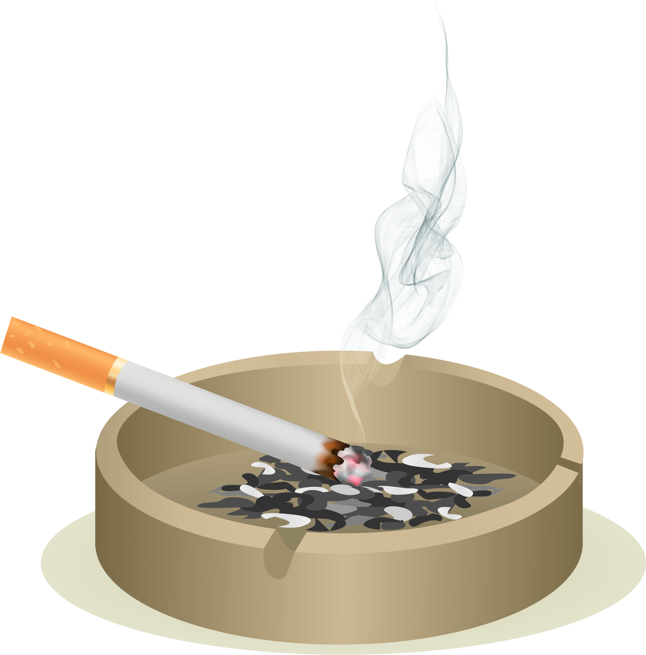 Cigarettein Ashtray Smoke Illustration