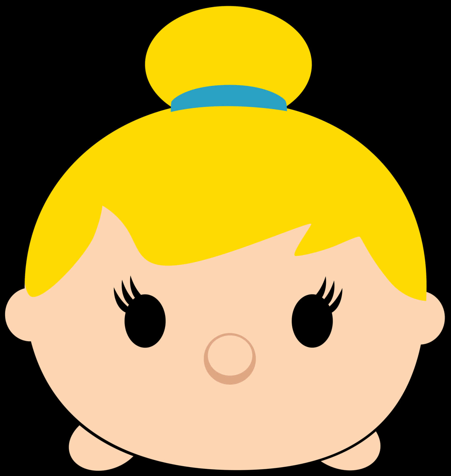Cinderella Cartoon Portrait PNG with transparent background