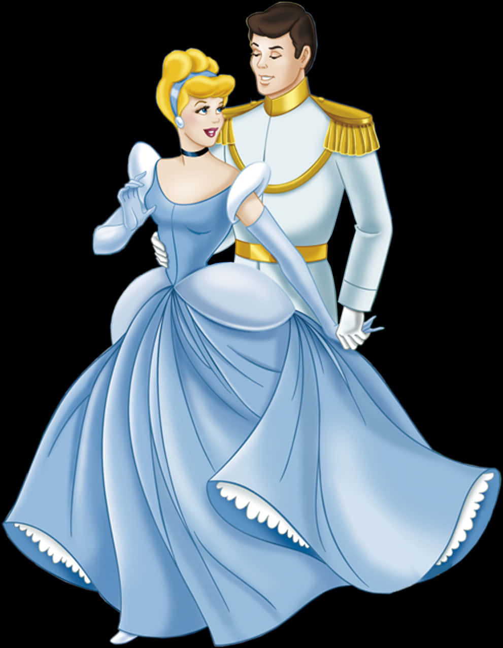 Cinderellaand Prince Charming Dance PNG with transparent background