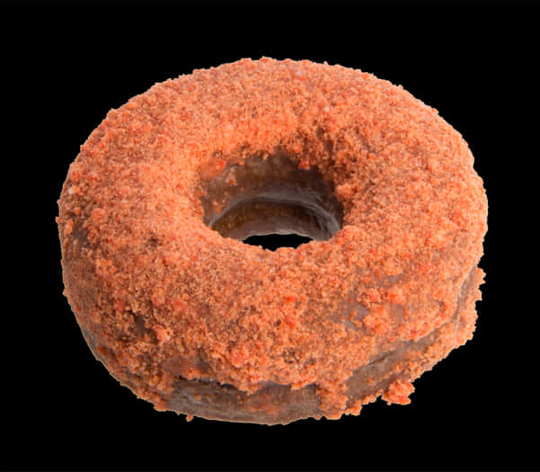 Cinnamon Crumb Donut Black Background PNG with transparent background