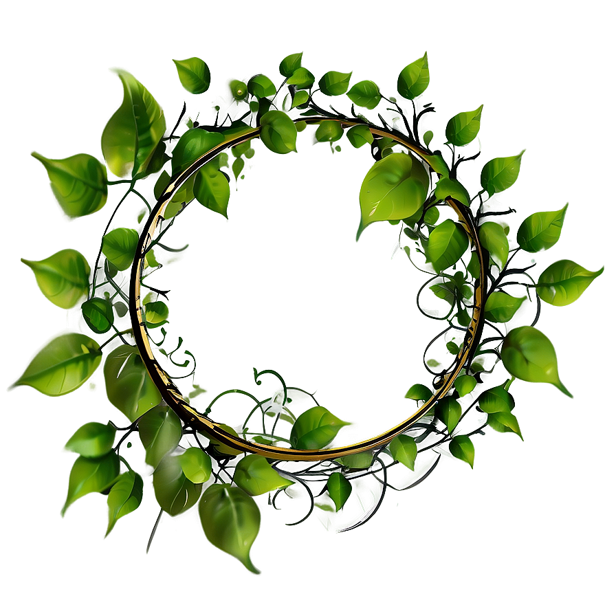 Circle Frame With Leaves Png 06122024