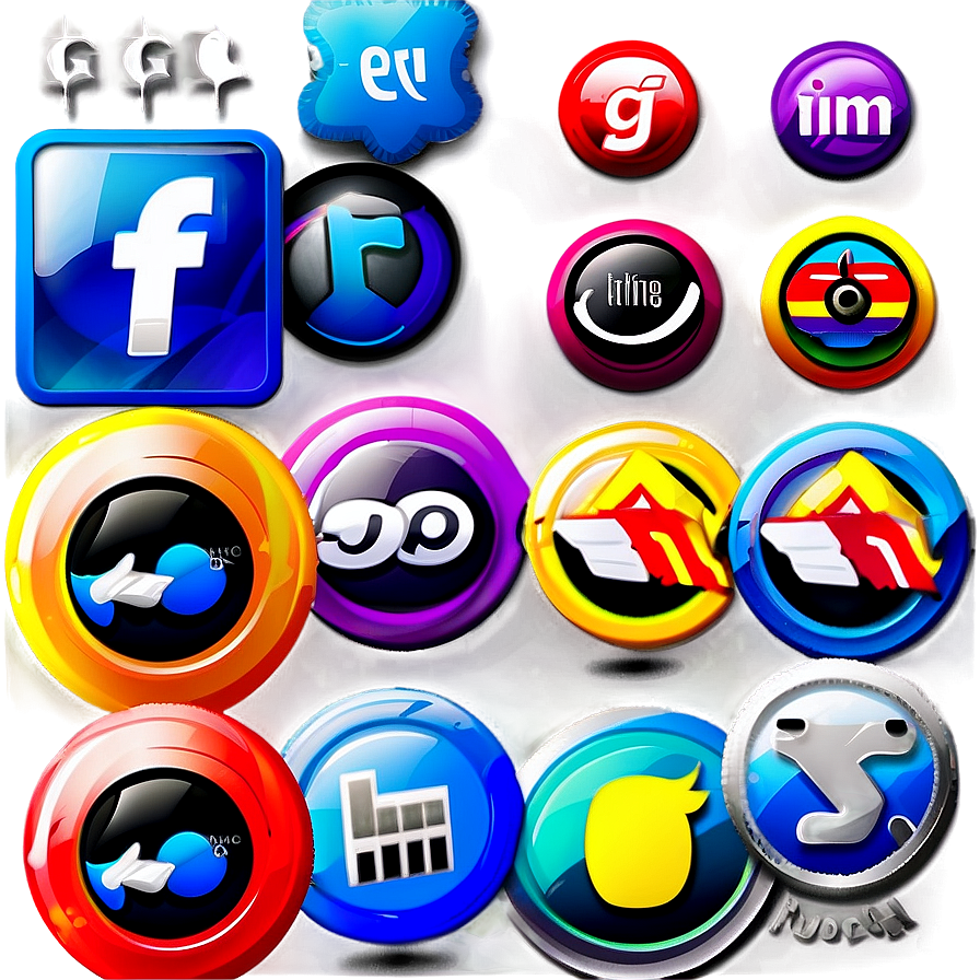 Circle Social Media Buttons PNG xmf11 PNG image with a transparent background, free high-resolution download