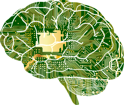 Circuit Board Brain Illustration PNG with transparent background