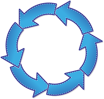 Circular Arrow Flow Graphic PNG with transparent background
