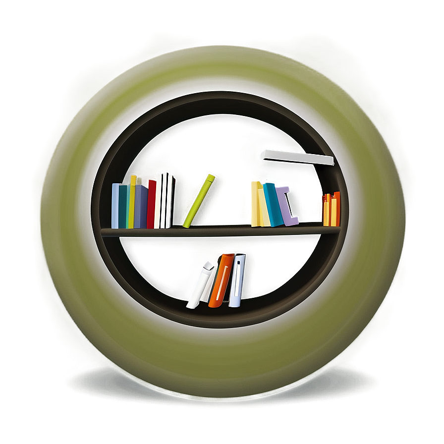 Circular Bookshelf Png 05242024