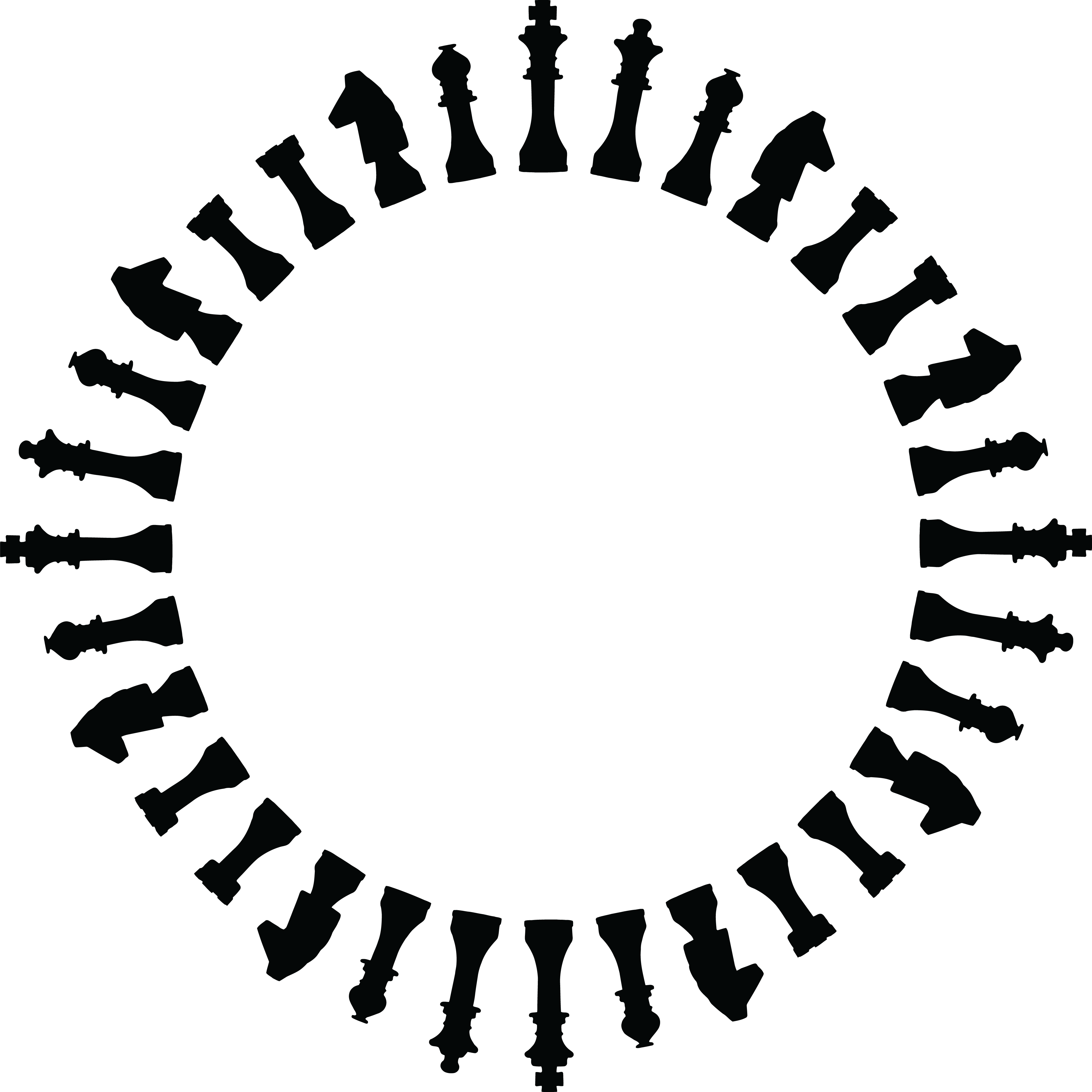 Free Clipart Of A Round Frame Of Chess Pieces In Black - Chess Borders Clip Art, HD Png Download PNG with transparent background