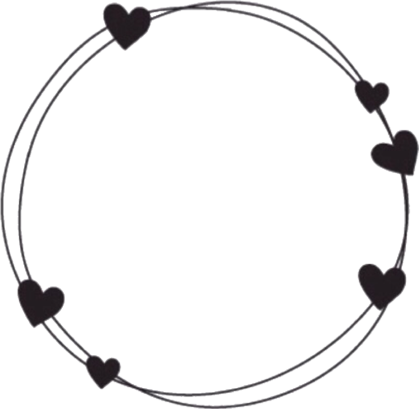 Circular Hearts Frame Design PNG image with a transparent background, free high-resolution download
