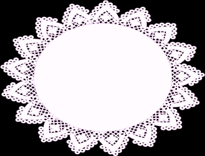 Circular Lace Frame Design PNG with transparent background