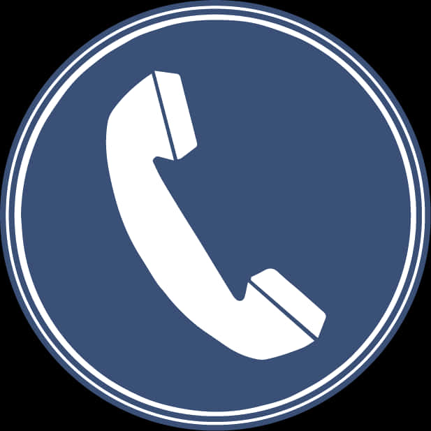 Circular Phone Icon Navy Background