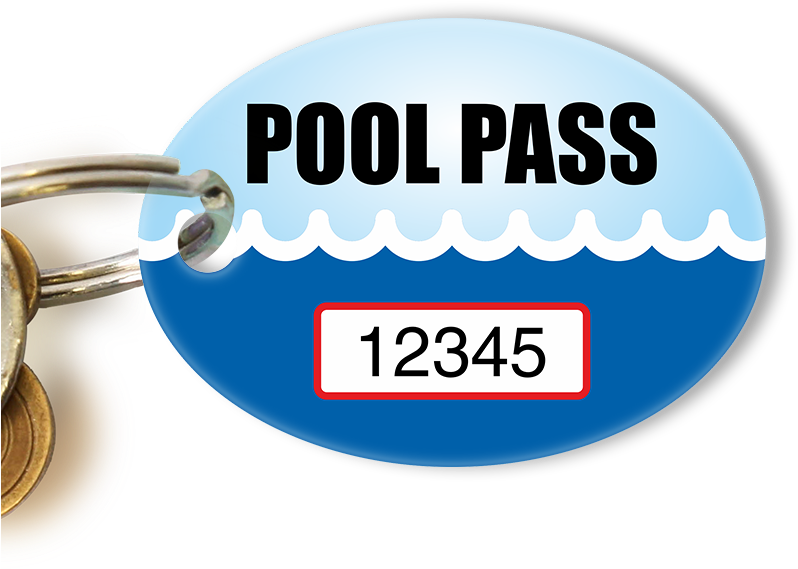 Circular Pool Pass Keychain12345