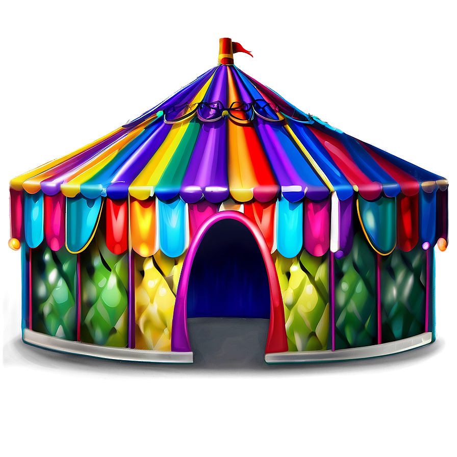 Circus Tent In Rainbow Colors Png Sac