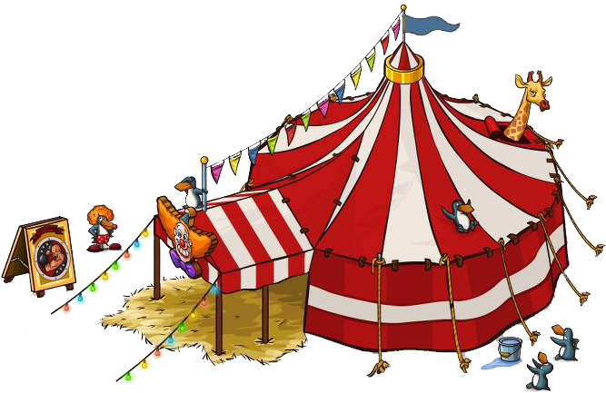 Circus Tentand Performers Cartoon