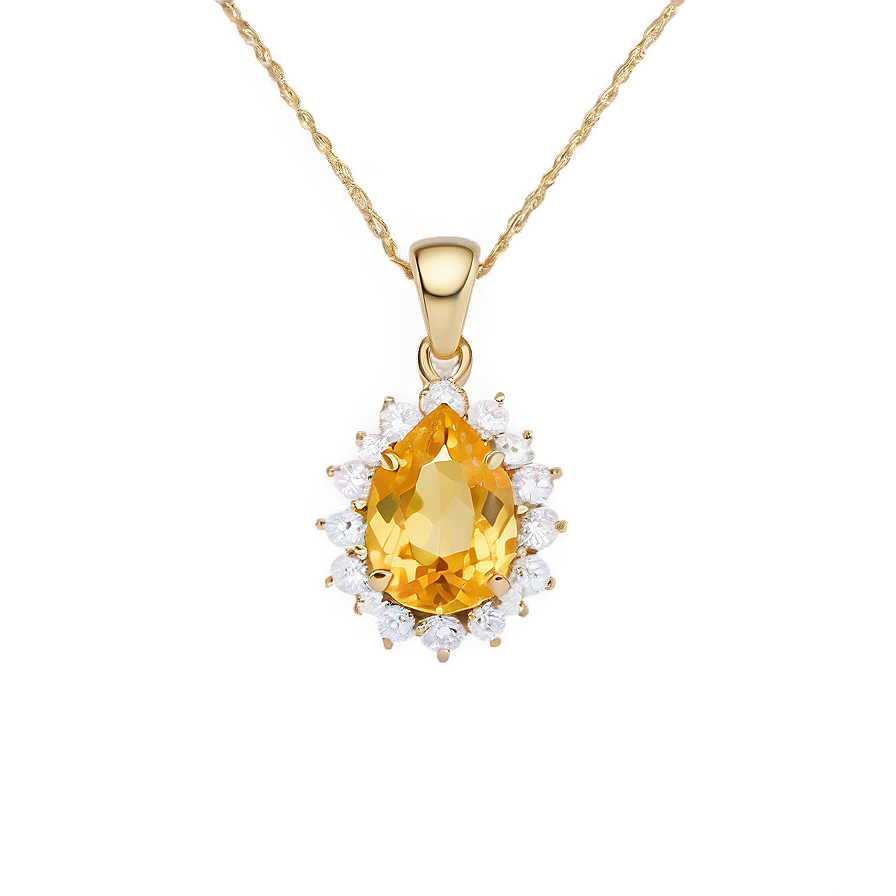 Citrine Necklace Jewel Png Knh60