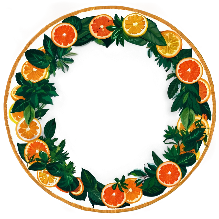 Citrus And Herb Kitchen Wreath Png 40