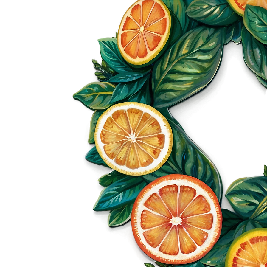 Citrus And Herb Kitchen Wreath Png Tos96